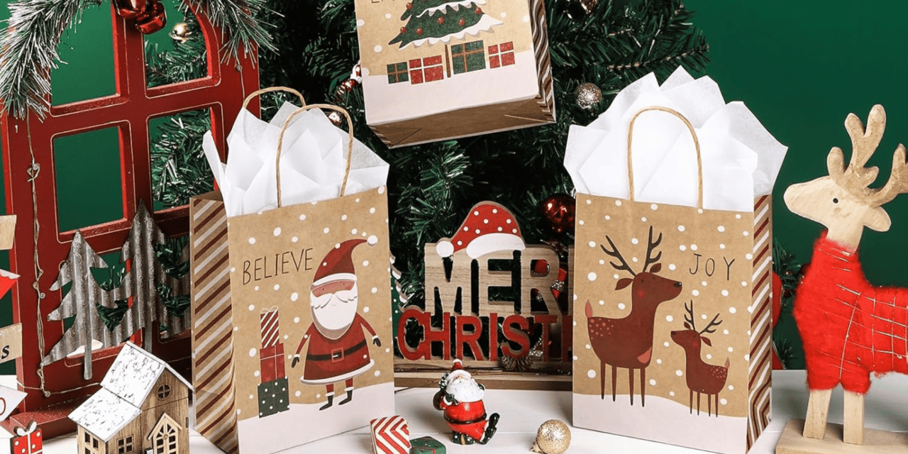 24 Bolsas de Regalos de Navidad a solo $8